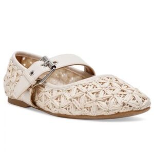 DV Dolce Vita Mellie Woven Buckle Mary Jane flats ivory raffia - 8